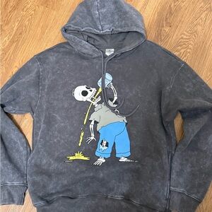 Men's Charcoal Skeleton Graphic Hoodie